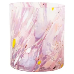 Swirl drikkeglass/lykt 35 cl rosa multi