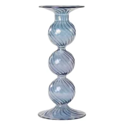 Swirl lysestake 22 cm blå