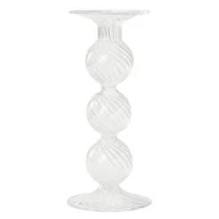 Swirl lysestake 22 cm klar