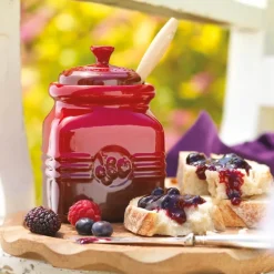 Syltetøykrukke m/spatel cerise