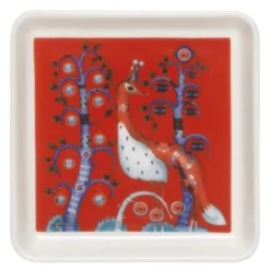 Taika tallerken kvadrat 12x12 cm rød