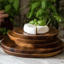 Tallerken 22 cm akasietre valnøttfarge