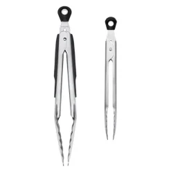 Tangsett 2 stk stål/svart