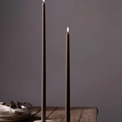 Taper Candles Led kronelys 2,3x75 cm 2 stk sandstone