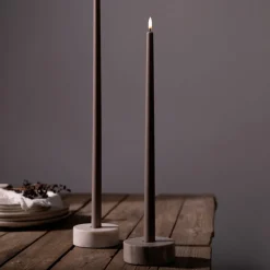 Taper Candles Led kronelys 2,3x55 cm 2 stk sandstone