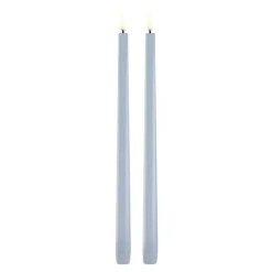Taper Candles slim LED-kronelys 2,3x32 cm 2 stk lys blå