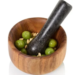 Taru morter 13 cm med pistill natur/granit