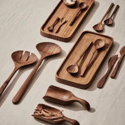 Teak skje sett 2 deler