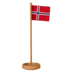 Tha Table Flag norsk flagg 39 cm eik/tekstil