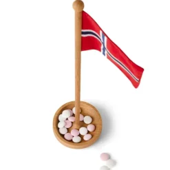 Tha Table Flag norsk flagg 39 cm eik/tekstil