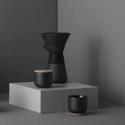 Theo krus m/glassbrikke 20 cl svart