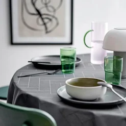 Tiles damask duk 140x270 cm ash