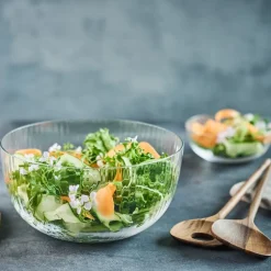 Timeless salatbolle med salatbestikk 3L klar/valnøtt