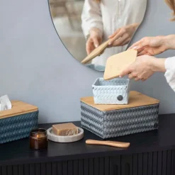 Top Fit Medium høy oppbevaringskurv m/lokk 24x18x11 cm dark grey