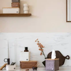 Top Fit Medium høy oppbevaringskurv m/lokk 24x18x11 cm champagne