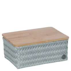 Top Fit Medium høy oppbevaringskurv m/lokk 24x18x11 cm eucalyptus