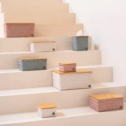 Top Fit stor oppbevaringskurv m/lokk 31x23x15 cm copper blush