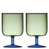 Torino vinglass 30 cl 2 stk grønn/blå
