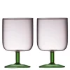 Torino vinglass 30 cl 2 stk rosa/grønn