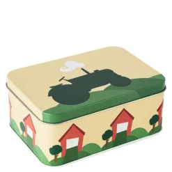 Traktor og låve matboks gul