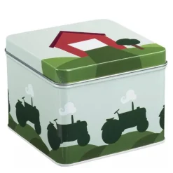 Traktor og låve metallboks