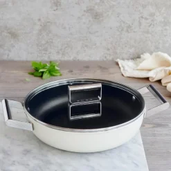 Traktørpanne m/lokk 28 cm 3,7L creme