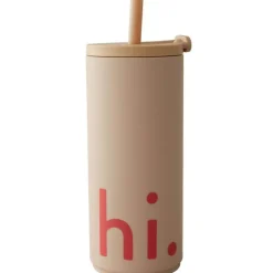 Travel kopp med sugerør Hi 50 cl beige