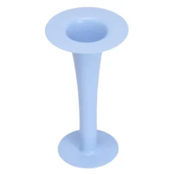 Trumpet vase/lysestake 24 cm lyseblå