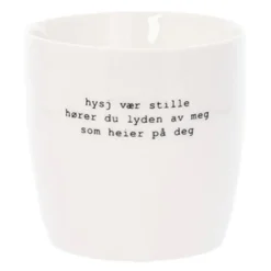 Trygve Skaug krus hysj vær stille 30 cl hvit