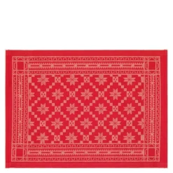 Åttebladrose bordbrikke 35x48 cm rød