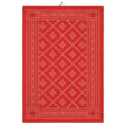 Åttebladrose kjøkkenhåndkle 35x50 cm rød