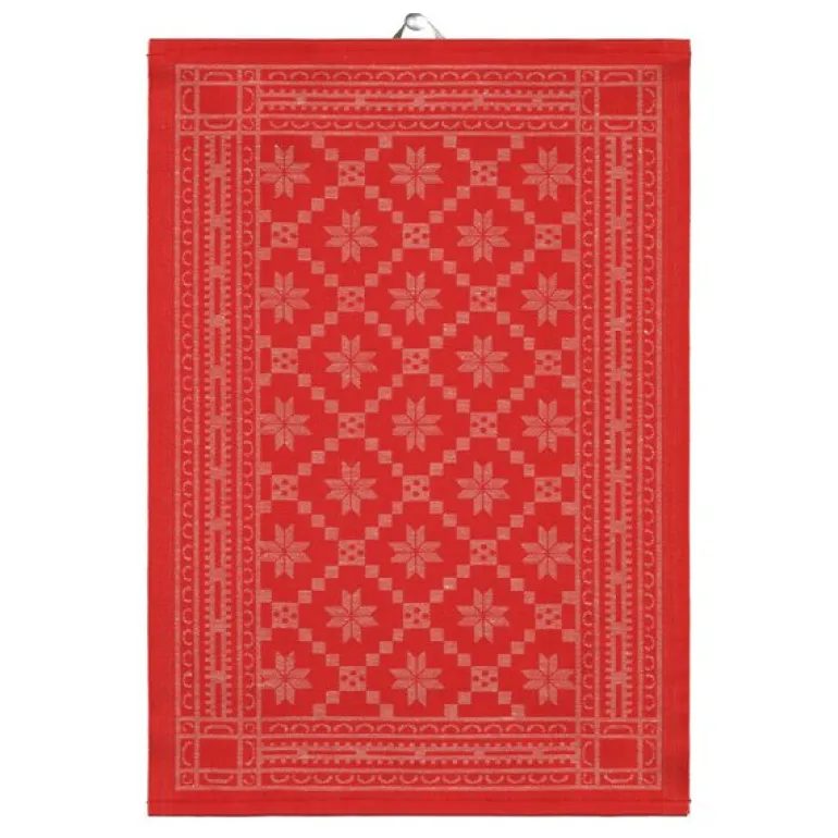 Åttebladrose kjøkkenhåndkle 35x50 cm rød