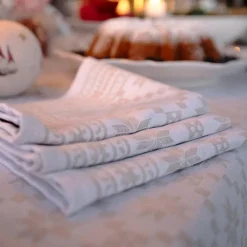 Åttebladrose serviett 35x35 beige