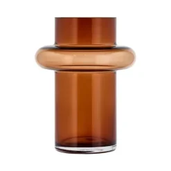 Tube vase 20 cm amber glass