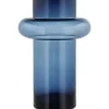 Tube vase 40 cm dark blue glass