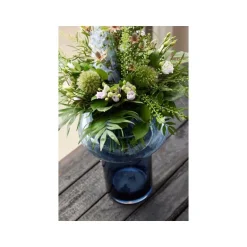 Tube vase 40 cm dark blue glass