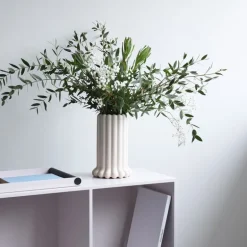 Tubular vase 24 cm beige