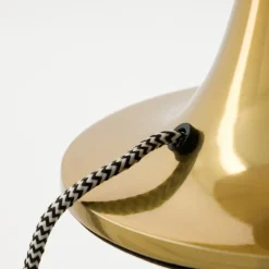 Tulip bordlampe 38 cm antikk messingfinish