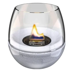 Tulip bordlykt 18 cm reaktiv glasur blå