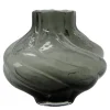 Turn vase 20 cm røkt grå
