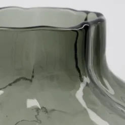 Turn vase 20 cm røkt grå