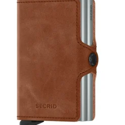 Twinwallet lommebok m/kortholder cognac