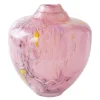 Unik skulptur kunstglass M 24 cm rosa multi