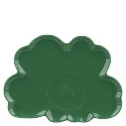 Unikko asjett 19 cm blomsterform grønn