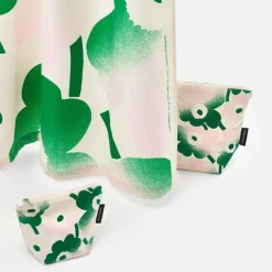 Unikko dusjforheng 200x180 cm hvit/rosa/grønn