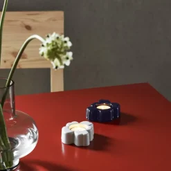 Unikko lysestake 10 cm kobolt