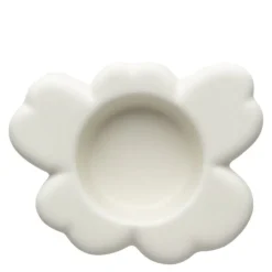 Unikko lysestake 10 cm matt hvit