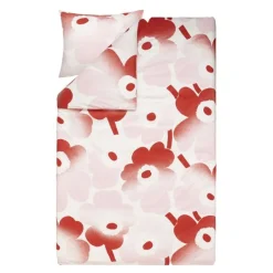 Unikko sengesett 210x150 cm rosa/rød