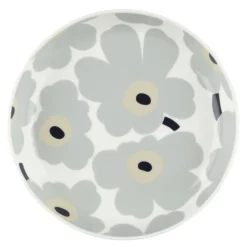 Unikko tallerken 20,5 cm hvit/grå/sand/mørkblå