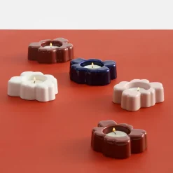 Unikko telysholder 3x10 cm rosy grey